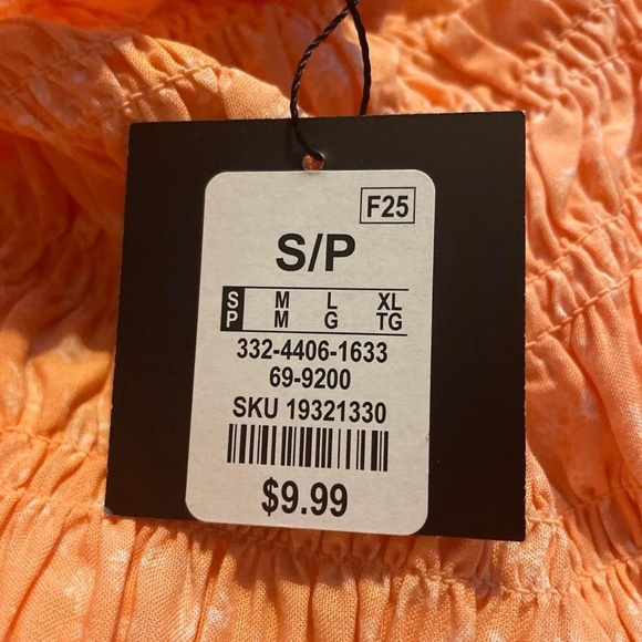 Arden B. Orange Floral Sleeveless Tube Top Dress Small - Picture 5 of 8